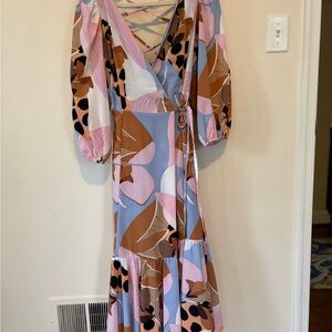 Hitch Backless Multicolor Wrap Dress